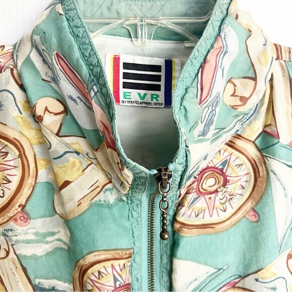 Vintage 80s 90s Silk Nautical Bomber Windbreaker Jacket - Picture 6 of 10